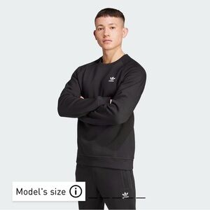 Adidas Men's Classic Black Crewneck Sweatshirt